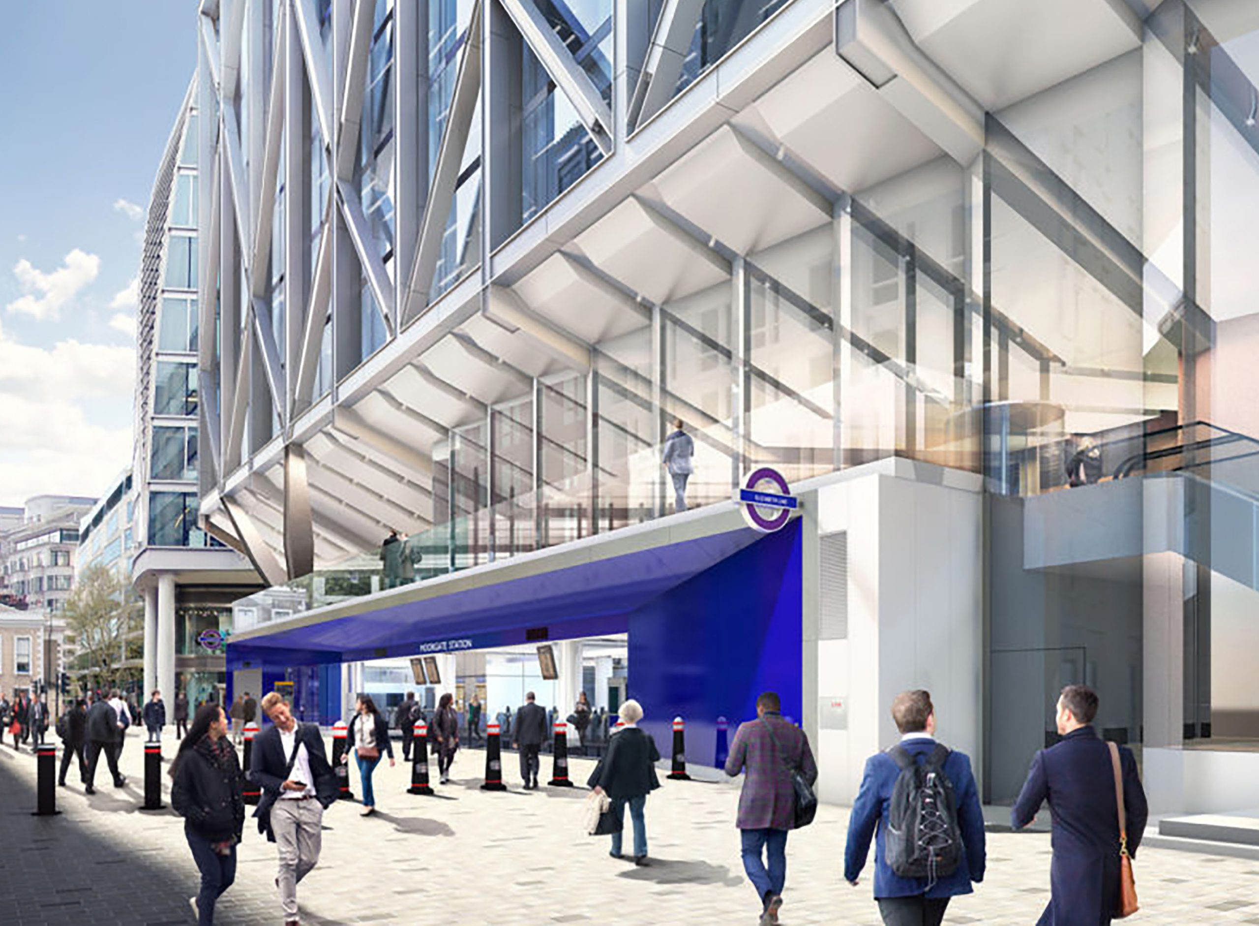 CGI of Moorgate Elizabeth Line Entrance